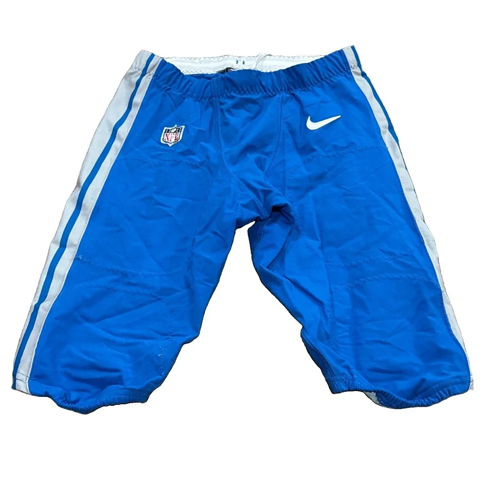 2017 Detroit Lions NFL Game Issued Worn Blue Pants Nike DRI-FIT Size 36 Short